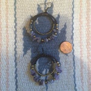 Amethyst hoop earrings